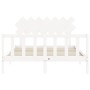 Weißer Massivholzbettrahmen mit Kopfteil 140x200 cm von vidaXL, Betten und Lattenroste - Ref: Foro24-3193467, Preis: 133,44 €...
