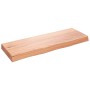 Encimera baño madera maciza tratada marrón claro 80x30x(2-6) cm