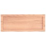 Encimera baño madera maciza tratada marrón claro 80x30x(2-6) cm