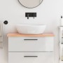 Encimera baño madera maciza tratada marrón claro 80x40x(2-4) cm