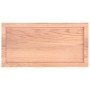 Encimera baño madera maciza tratada marrón claro 80x40x(2-4) cm