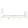 Weißer Massivholzbettrahmen mit Kopfteil 140x200 cm von vidaXL, Betten und Lattenroste - Ref: Foro24-3193467, Preis: 133,44 €...