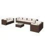 Garden furniture set 9 pieces with brown synthetic rattan cushions by vidaXL, Garden sets - Ref: Foro24-3102290, Price: 885,6...