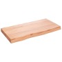 Encimera baño madera maciza tratada marrón claro 80x40x(2-6) cm