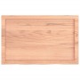 Encimera baño madera maciza tratada marrón claro 80x50x(2-4) cm