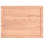 Encimera baño madera maciza tratada marrón claro 80x60x(2-4) cm