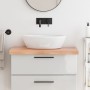 Encimera baño madera maciza tratada marrón claro 80x60x(2-6) cm