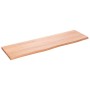 Encimera de baño madera maciza tratada marrón claro 100x30x2 cm