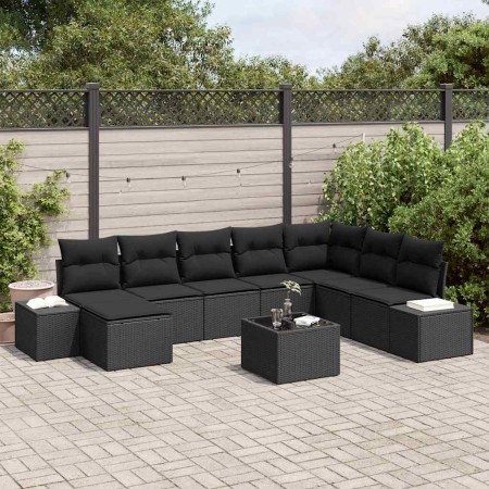 Conjunto de sofá de jardín 9 pcs 319 x 209 x 85 cm Poliratán