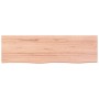 Encimera baño madera maciza tratada marrón claro 100x30x(2-4)cm