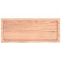 Encimera baño madera maciza tratada marrón claro 100x40x(2-4)cm