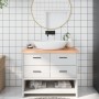 Encimera baño madera maciza tratada marrón claro 100x40x(2-6)cm