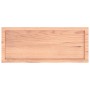 Encimera baño madera maciza tratada marrón claro 100x40x(2-6)cm