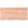 Encimera baño madera maciza tratada marrón claro 100x50x(2-4)cm