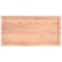 Encimera baño madera maciza tratada marrón claro 100x50x(2-6)cm
