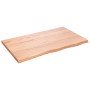 Encimera baño madera maciza tratada marrón claro 100x60x(2-4)cm