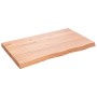 Encimera baño madera maciza tratada marrón claro 100x60x(2-6)cm