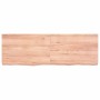Encimera baño madera maciza tratada marrón claro 120x40x(2-6)cm