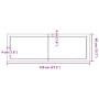 Encimera baño madera maciza tratada marrón claro 120x40x(2-6)cm