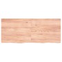 Encimera baño madera maciza tratada marrón claro 120x50x(2-4)cm