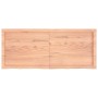 Encimera baño madera maciza tratada marrón claro 120x50x(2-4)cm