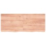 Encimera baño madera maciza tratada marrón claro 120x50x(2-6)cm