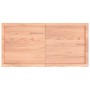 Encimera baño madera maciza tratada marrón claro 120x60x(2-4)cm