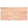 Encimera baño madera maciza tratada marrón claro 120x60x(2-4)cm