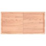 Encimera baño madera maciza tratada marrón claro 120x60x(2-6)cm