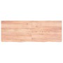 Encimera baño madera maciza tratada marrón claro 140x50x(2-4)cm