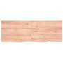 Encimera baño madera maciza tratada marrón claro 140x50x(2-6)cm