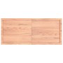 Encimera baño madera maciza tratada marrón claro 140x60x(2-4)cm