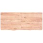 Encimera baño madera maciza tratada marrón claro 140x60x(2-4)cm