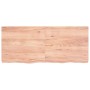 Encimera baño madera maciza tratada marrón claro 140x60x(2-6)cm