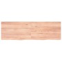 Encimera baño madera maciza tratada marrón claro 160x50x(2-4)cm