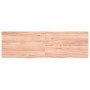 Encimera baño madera maciza tratada marrón claro 160x50x(2-6)cm