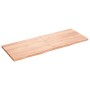 Encimera baño madera maciza tratada marrón claro 160x60x(2-4)cm
