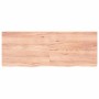 Encimera baño madera maciza tratada marrón claro 160x60x(2-4)cm