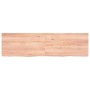 Encimera baño madera maciza tratada marrón claro 180x50x(2-6)cm