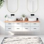 Encimera baño madera maciza tratada marrón claro 180x60x(2-4)cm