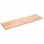 Encimera baño madera maciza tratada marrón claro 200x60x(2-4)cm
