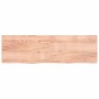 Encimera baño madera maciza tratada marrón claro 200x60x(2-6)cm