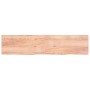 Encimera baño madera maciza tratada marrón claro 220x50x(2-6)cm
