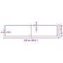 Encimera baño madera maciza tratada marrón claro 220x50x(2-6)cm