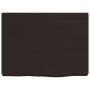 Encimera baño madera maciza tratada marrón oscuro 40x30x(2-4)cm