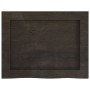 Encimera baño madera maciza tratada marrón oscuro 40x30x(2-6)cm