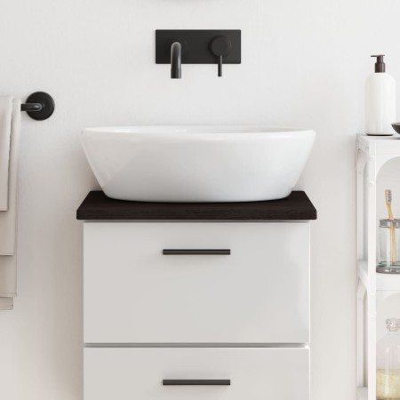 Encimera baño madera maciza tratada marrón oscuro 40x40x2 cm