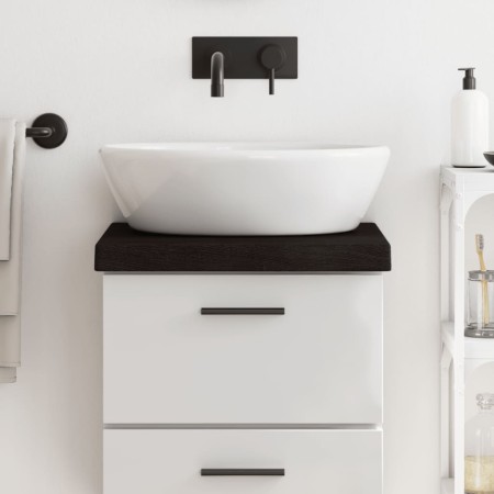 Encimera de baño madera tratada marrón oscuro 40x40x(2-6) cm