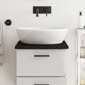 Encimera baño madera maciza tratada marrón oscuro 40x50x2 cm