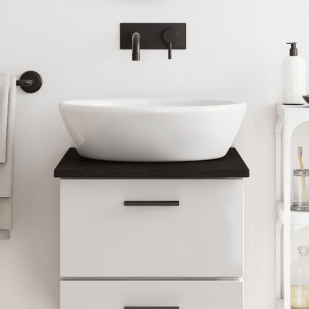 Encimera baño madera maciza tratada marrón oscuro 40x50x2 cm